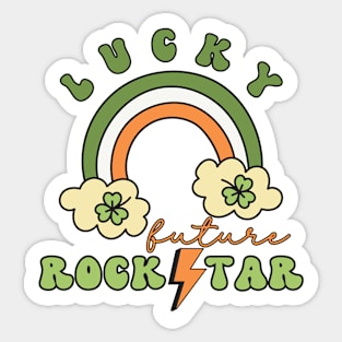 Lucky Future Rockstar for Kids, St. Patricks Day Kids Gift, Future Rockstar, Lucky Shamrock, Rainbow Lucky Future Rockstar Kids Sticker